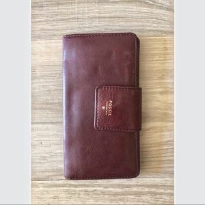Maroon Fossil Wallet